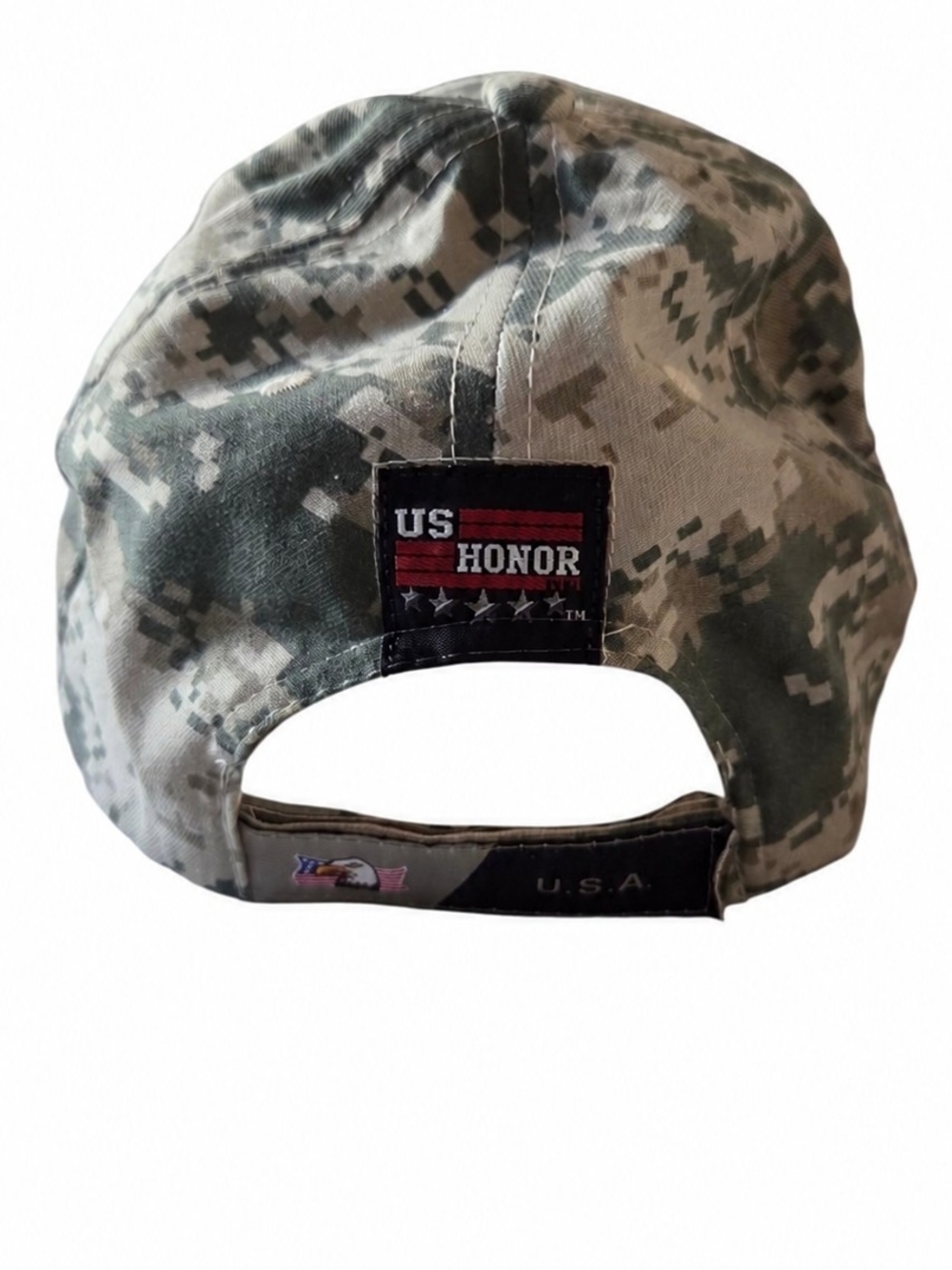US Honor USA Eagle Flag Digital Camo Baseball Cap Hat Adjustable Patriotic - Picture 3 of 6